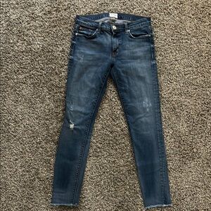 Hudson Jeans Blue Skinny Jeans with Distressing